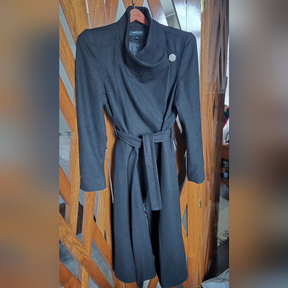 Kenneth Cole Classic Black Maxi Coat
